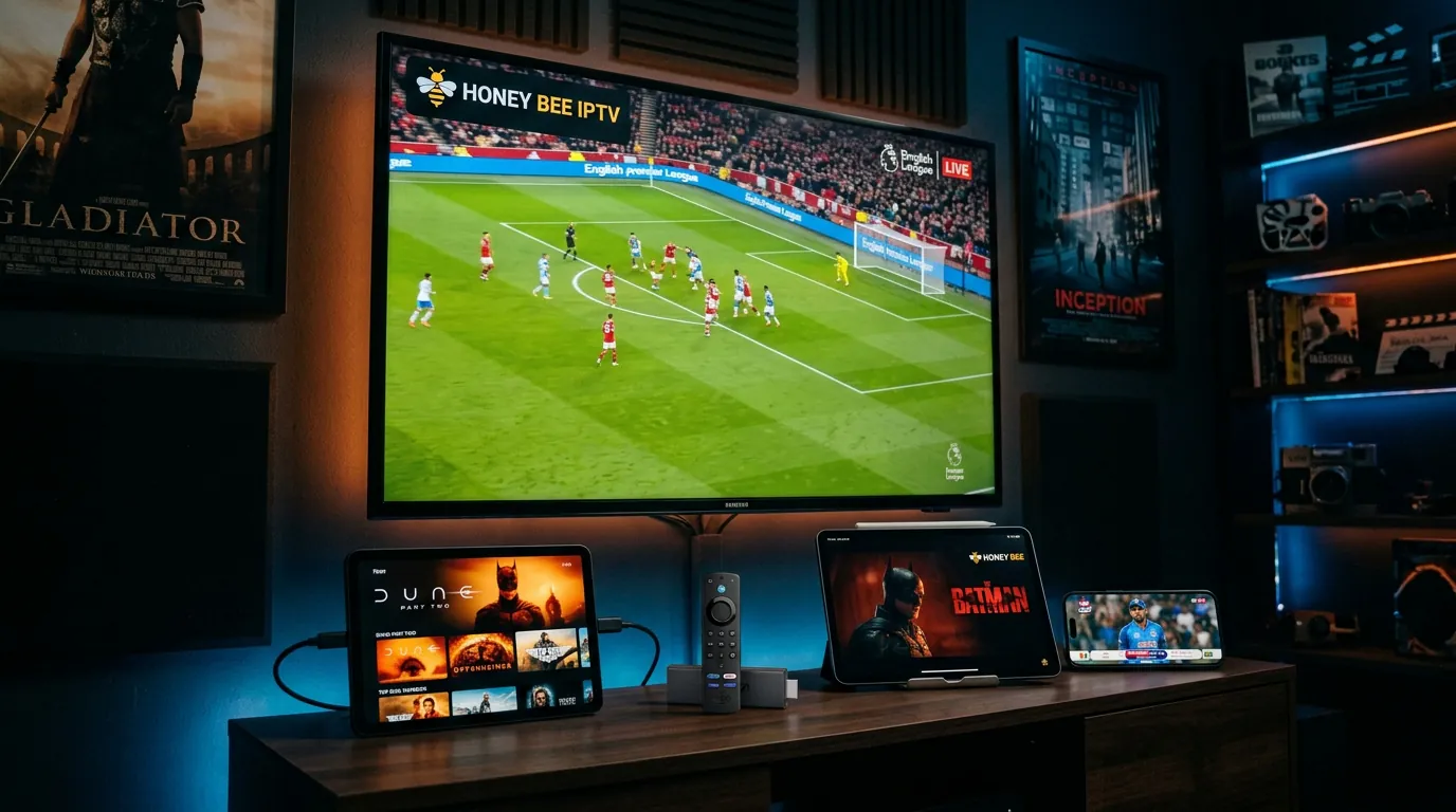 Honey Bee IPTV devices Firestick Smart TV Android iOS